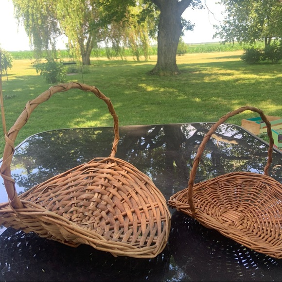 Vintage 70’s MCM Boho Farmhouse Gathering Baskets - Picture 3 of 14